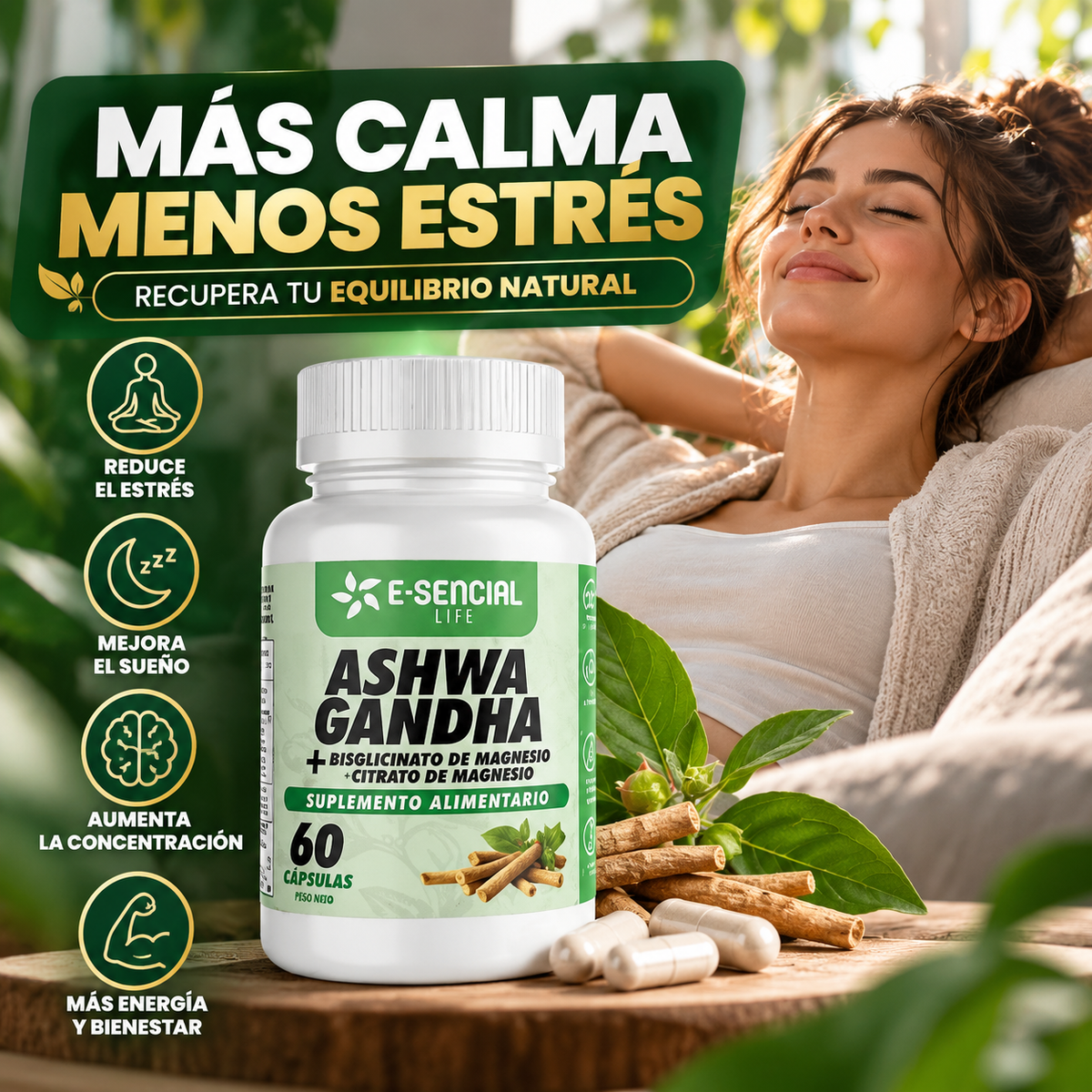 Ashwagandha + Magnesio® | 60 Cápsulas